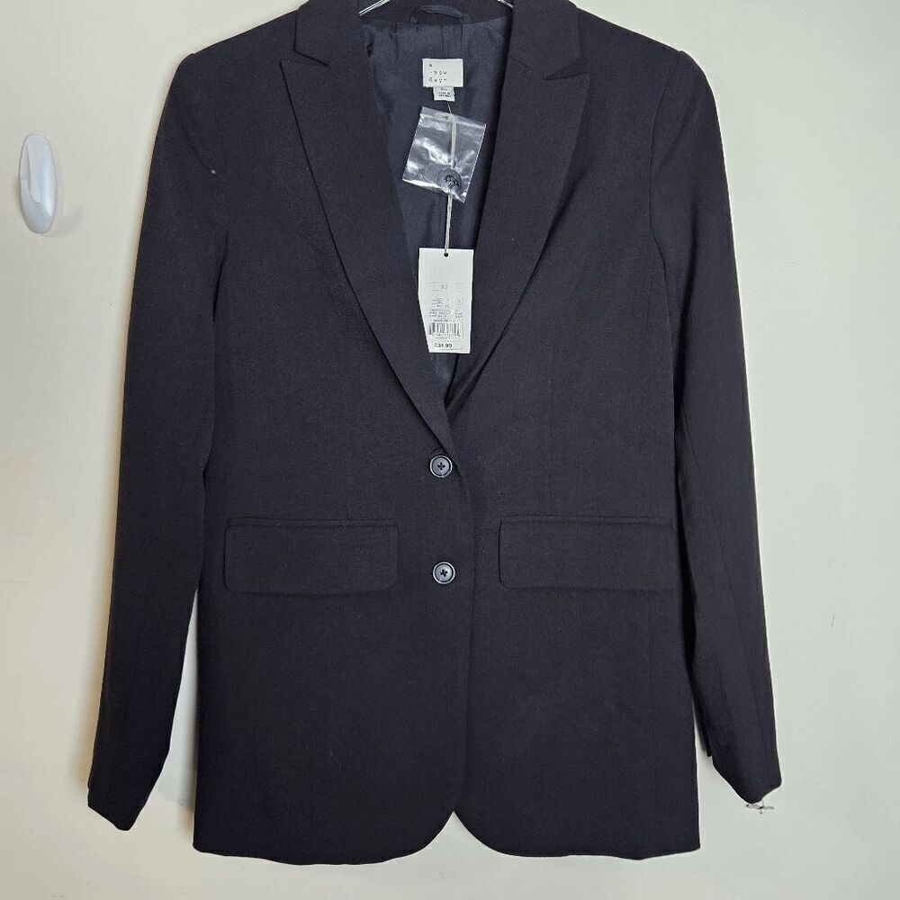 A New Day Ponte Blazer 569564 NWT Women's Black Size XS